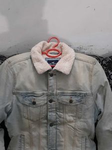 Light Wash Denim Sherpa Lined Jacket