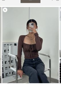 Brown Long Sleeve Top