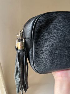 Gucci black leather crossbody bag