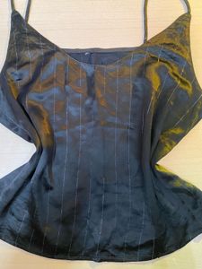 Elegant Black Striped Cami Top