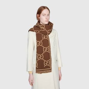 GUCCI - GG wool jacquard scarf Authentic✅