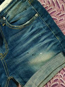 Distressed Denim Shorts