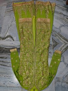 Green & Gold Embroidered Salwar Kameez