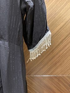 Black Kurta with bead lace detail From Bunaai