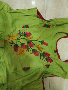 Green Embroidered Dress