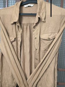 Light Brown Button-Up Shirt