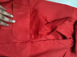 Men's Red Button-Up Shirt
