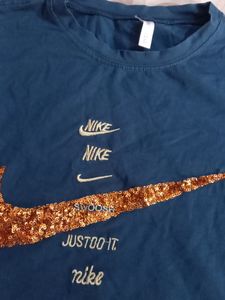 sequin design navy blue crop top