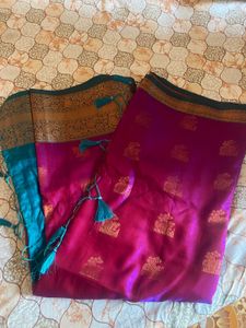 Vibrant Pink Silk Saree