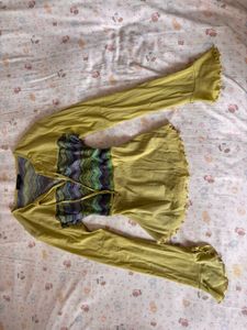 Y2K Sheer Bell Sleeve Top