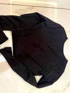 Chic Black Cut-Out Long Sleeve Top