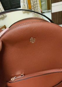 Brown Faux Leather Backpack