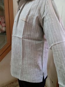 XXL pure Linen Shirt For Men (42) Double C