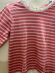 Striped Collared Long Sleeve Top