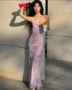 light Pink Controversial Bodycon Maxi Slip Dress