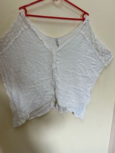 White Crochet Detail Tunic