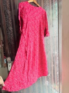 Vibrant red Floral Kurta