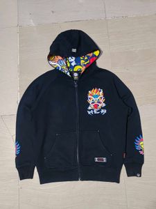 Dragon Embroidered Zip-Up Hoodie