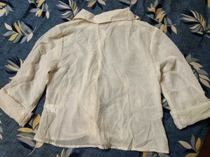 SHEER BUTTON-DOWN TOP
