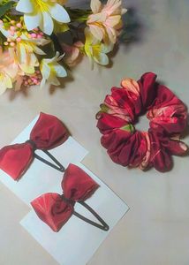 Brown Slik Clip Bow Or Scrunchies