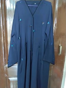 Elegant Navy Blue Embellished Abaya
