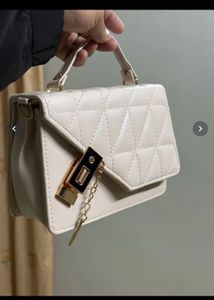 Chic Quilted White Clutch