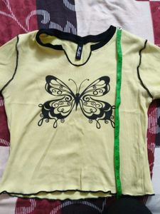 Yellow Butterfly Graphic Tee