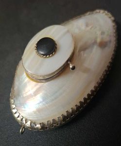 Vintage Mother of pearl hanging trinket box/Pendan