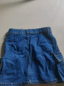 Denim Cargo Mini Skirt