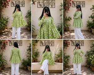 Chic Floral Print Kurta-all Size