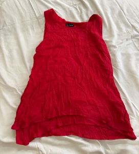 Women's Red Layered Sleeveless Top
