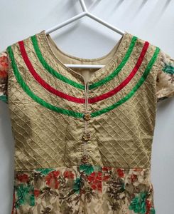 Floral Print Ethnic Gown