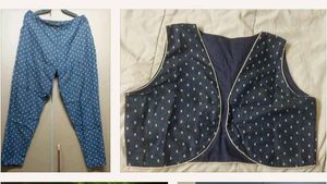 Silk coordinated parallel pants and vest