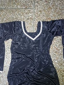 black heavy silk salwar kameez set