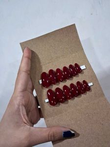 Dark Red Almond Press-On Nails