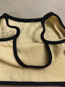 Ribbed Yellow Cami Top with Black Trim