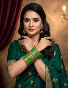 Green &amp; Gold Bangle Set