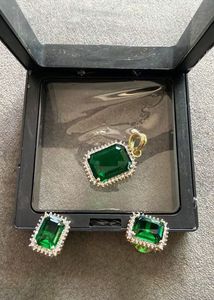 Emerald Pendant and Earrings Set