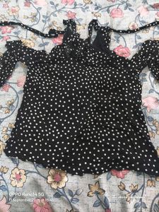 Chic Polka Dot Off-Shoulder Top