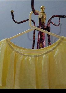 korean 💛Chic Yellow Ruffle Top