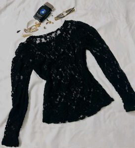 Elegant Black Lace Top