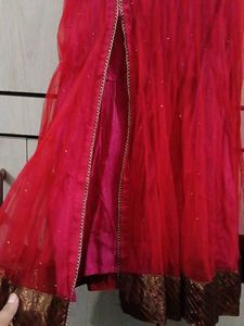 Red Embellished Party wear kurta set