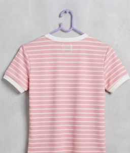 Pink Striped Ringer Top