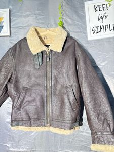 Men's Brown Leather Shearling Jacket