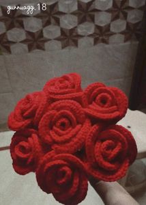 Crochet wine Roses