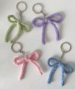 Cute Crocheted Bow Keychains - Set of 4