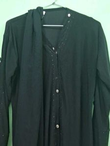 Elegant Black Abaya with Hijab of 3