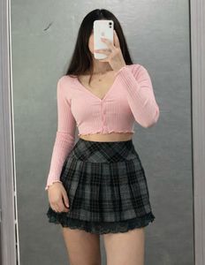 Pleated Plaid Mini Skirt