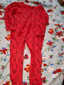 Red Printed Boys' Onesie
