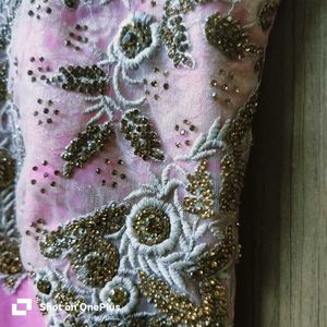 Pink Embellished heavy dress with sleeves for atta